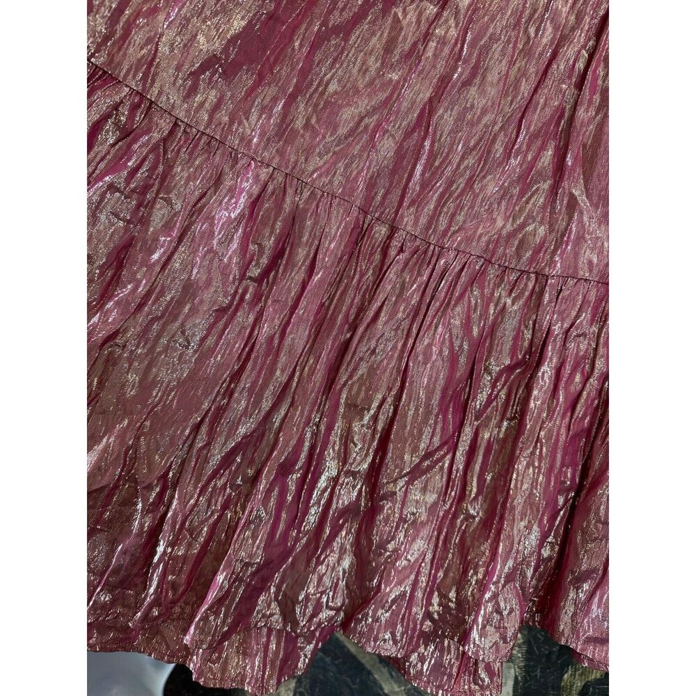 Anthropologie Maeve Alicia Crinkled Metallic Maxi Skirt Size 2 - Picture 6 of 7